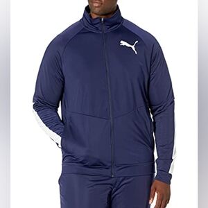 PUMA Contrast Tricot Peacoat Big Tall Lightweight Track Jacket 2XLT Tall Blue